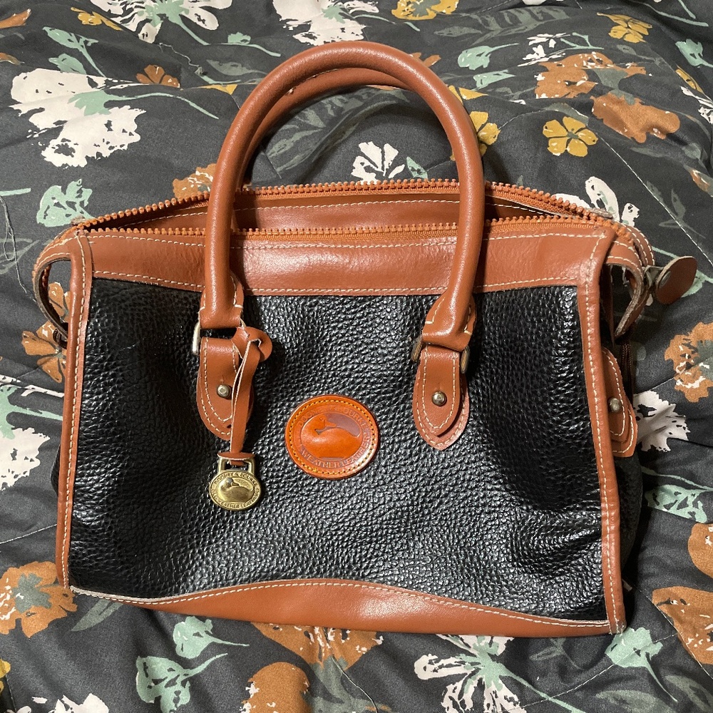 Dooney & Bourke vintage All Weather Leather, black and brown handbag